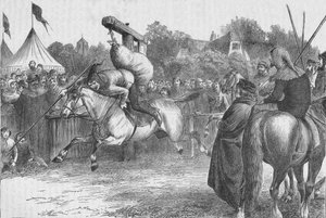 Engelsk munterhet på 1300-talet: tilting at the quintain, 1905. av Unbekannt