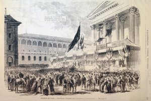 Värvning av volontärer till nationalgardet, Place du Pantheon, Paris, 1870-1871 av Unbekannt