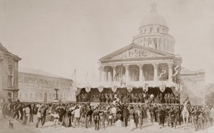 Värvning av frivilliga till nationalgardet, Place du Pantheon, Paris, 1870-1871 av Unbekannt