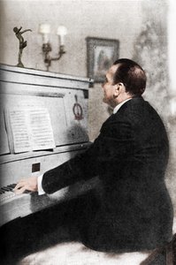 Enrico Caruso - Italiens berömda tenor vid pianot, c1925 av Unbekannt