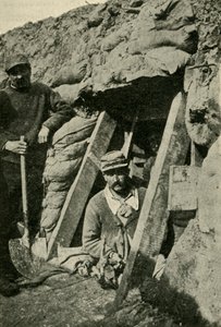 Ingång till en sap längs den franska fronten, första världskriget, 1915, c1920. av Unbekannt