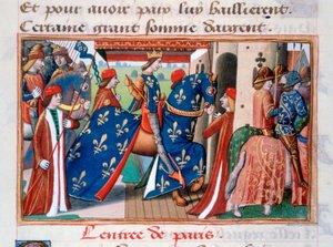 Karl VII:s intåg i staden Paris, 12 november 1437, c1484 av Unbekannt