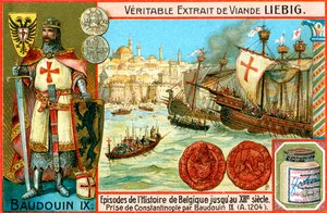 Avsnitt i Belgiens historia fram till 1200-talet: Baldwin I av Konstantinopel, c1900 av Unbekannt