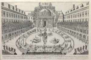 Ryttarbalett på innergården i Wiener Hofburg, 1667. av Unbekannt