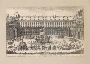Ryttarbalett på innergården i Wien Hofburg ..., 1667. av Unbekannt