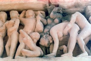 Erotisk skulptur, Khajuraho, Indien. c950-1050. 1900-talet