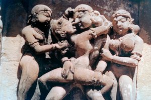 Erotisk skulptur, Khajuraho, Indien. c950-1050. 1900-talet