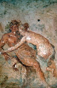 Erotisk väggmålning, Pompeji, Italien