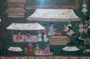 Europeiska och indiska köpmän i Delhi, 1600-talet av Unbekannt