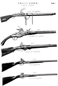Exempel på olika pistolavfyrningsmekanismer, c1880 av Unbekannt