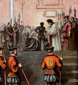 Avrättning av Mary, Queen Of Scots, 1587, c1850 av Unbekannt