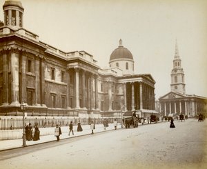 Exteriör av National Gallery, London, 1887 av Unbekannt
