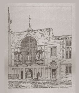 Exteriörvy av Guildhall Chapel, 1815, 1886 av Unbekannt