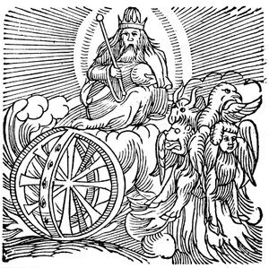 Hesekiels vision av vagn på himlen, c614 f.Kr av Unbekannt