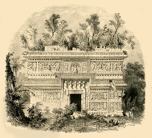 Fasad av Native Palace i Yucatan, 1890. av Unbekannt
