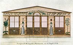 Fasadmålning av Langlois Apothecarys Shop, Paris, Frankrike, 1928. av Unbekannt