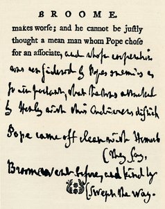 Faksimil av ett korrigerat bevis av Johnson på hans liv av poeterna, från originalet i For av Unbekannt