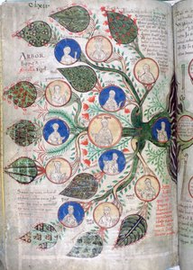 Släktträd, en sida från Liber Floridus, 1100-talet av Unbekannt
