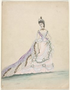 Modestudie designad för Worth, 1870. av Unbekannt