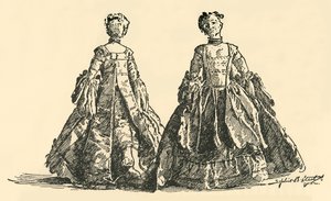 Modedocka i taft Watteau säck med ringad underkjol, c1750-1800, 1937 av Unbekannt