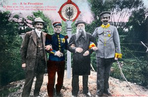 Far och hans söner vid den franska tyska gränsen, 1900-talet av Unbekannt