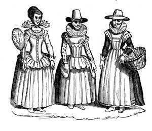Kvinnlig dräkt, 1600-talet, 1910 av Unbekannt