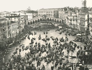 Festdag på Canal Grande, Venedig, Italien, 1895. av Unbekannt