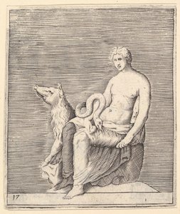 Figur med gris och orm, publicerad ca. 1599-1622. av Unbekannt