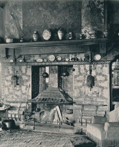 Öppen spis i Mr. Louis C. Tiffanys bibliotek, 1897 av Unbekannt