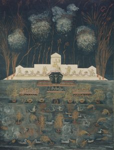 Fyrverkerier och belysning med anledning av Abo-fördraget den 15 september 1743, mitten av 1700-talet. av Unbekannt