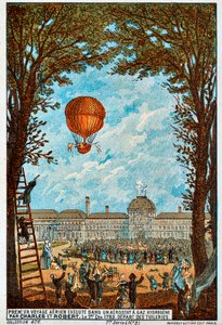 Första flygresan av Charles och Robert, Paris, Frankrike, 1783 1890-talet. av Unbekannt
