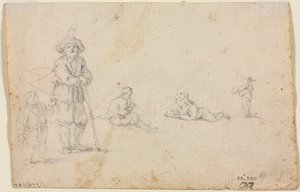 Femfigursstudier, 1600-tal. av Unbekannt