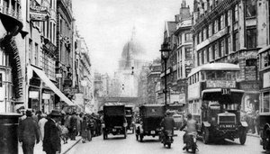 Fleet Street sett från mittemot Salisbury Court, London, 1926-1927 av Unbekannt
