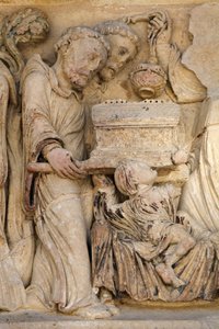 Fleury klosterbasilikan norra porten skulptur: Saint Benedict