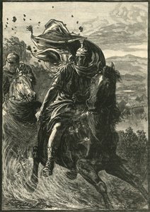 Pompejus flyg från stridsfältet i Pharsalia, 1890. av Unbekannt