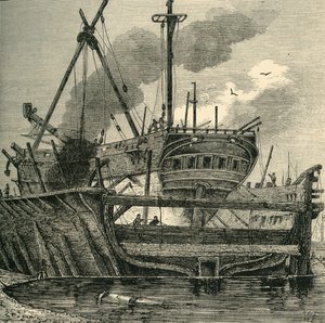 Floating Dock, Deptford 1820, c1878. av Unbekannt