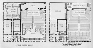 Planritningar, Frimurartemplet, Birmingham, Alabama, 1924 av Unbekannt