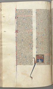 Fol. 224v, Psalm 68, historisk initial S, David i vattnet vädjande till Gud ovan, ca. 1275-1300. av Unbekannt