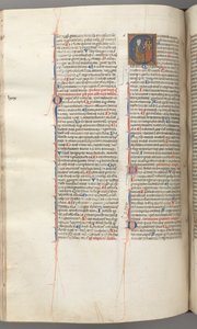 Fol. 227v, Psalm 80, historisk initial E, David slår ett klockspel av helveten, ca. 1275-1300. av Unbekannt