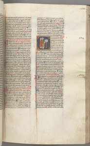 Fol. 230r, Psalm 97, historisk initial C, två präster som sjunger vid en talarstol. , c. 1275-1300. av Unbekannt