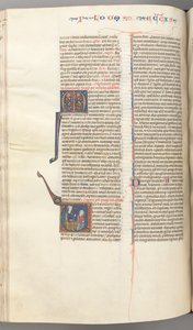Fol. 247v, Predikaren, historisk initial V, Salomos undervisning, ca. 1275-1300. av Unbekannt