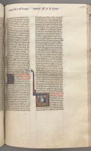 Fol. 273r, Jesaja, historisk initial V, Jesajas martyrskap, ca. 1275-1300. av Unbekannt