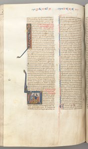 Fol. 292v, Jeremiah, historisk initial V, steningen av Jeremia, ca. 1275-1300. av Unbekannt