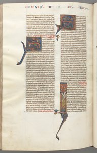Fol. 481v, Jude, historisk initial I, Jude stående med en rulla, ca. 1275-1300. av Unbekannt