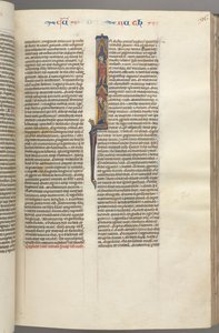 Fol. 96r, Ruth, Historiad initial I med Elimilech och Naomi., ca. 1275-1300. av Unbekannt