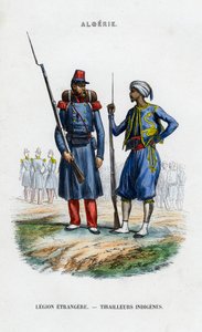 Främlingslegionär och infödd skarpskytt, franska armén i Algeriet av Unbekannt