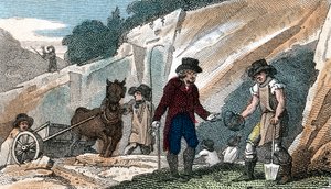 Fossiljakt i Cherry Hinton kritgropen, Cambridgeshire, 1822 av Unbekannt