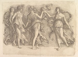 Fyra dansmuser, ca. 1497. av Unbekannt