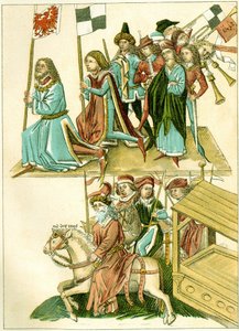 Fredrik I får Brandenburg kopia av en illustration från Richentals illustrerade krönika, ca. 1440 av Unbekannt