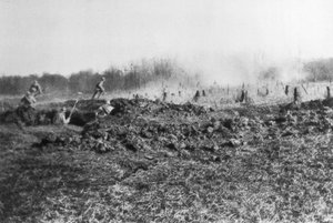 Fransk motattack mellan Somme och floden Oise, Picardie, Frankrike, 1918 av Unbekannt